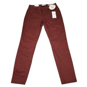 Curve Appeal Twill Minimalist Jegging Pants Stretch Dark Brown Women's Size 4 27